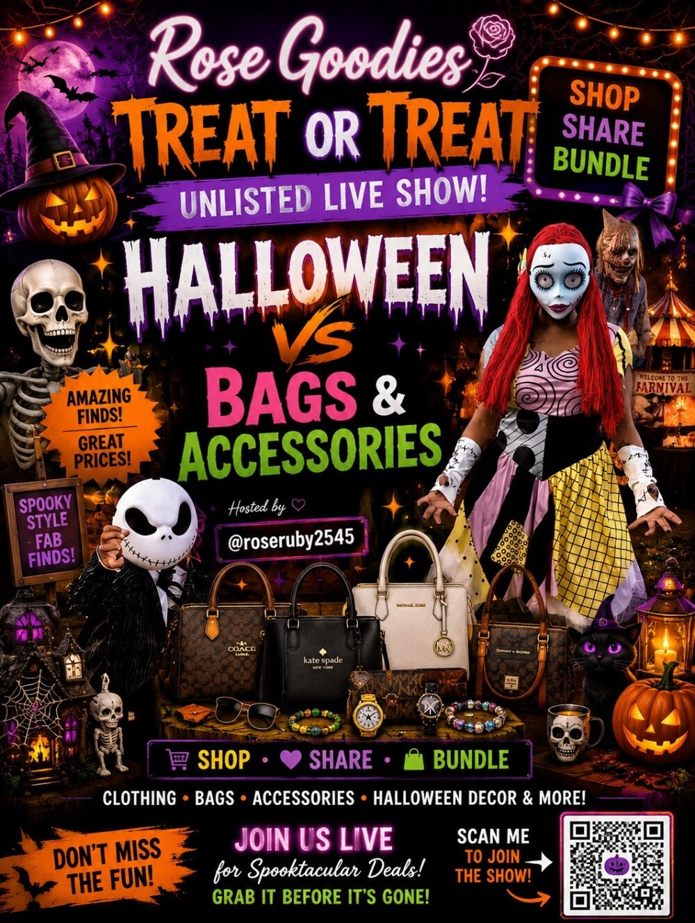 HALL🎃WEEN V☠️S BAGS 👛 & ACCESSORIES 📿 SHARE SHOW